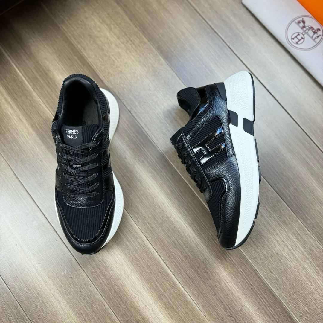 [HERMES] Hermès men's shoes 💰520💰 - High-end quality original order - Upper: 🔝 tumbled calfskin, high mercerized striped fabric, sewn brand H totem - Lining: water-dyed cowhide - Outsole: ultra-light T men's shoes 💰U foam rubber; two-color molded outsole - Super high quality control, fine workmanship: highlighted (high-end, luxury, grade) -Size :38-44, (45, customized)